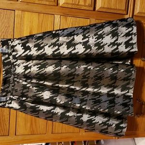 Eliza J Black and Silver A-Line Skirt